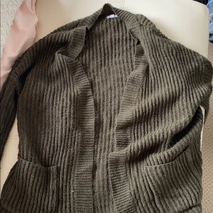 green cardigan